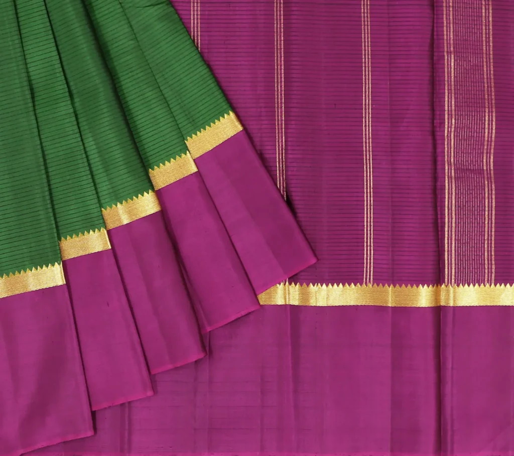 Dark Green Arani Silk Saree